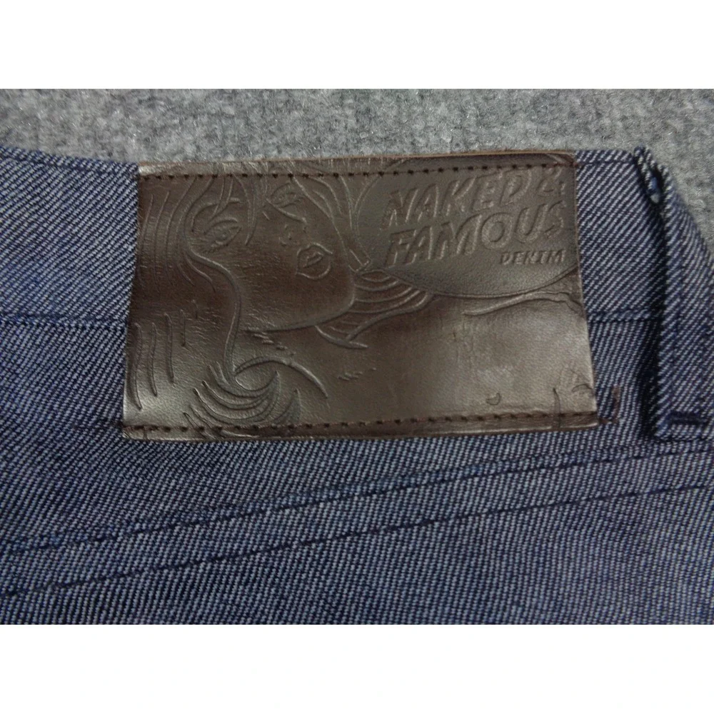 Naked‎ & Famous Jeans Mens 31x36 Blue Skinny Guy Silk Denim Silk Blend